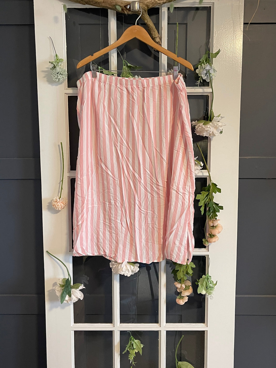 Joe Fresh Pink and White Striped Skirt 1X