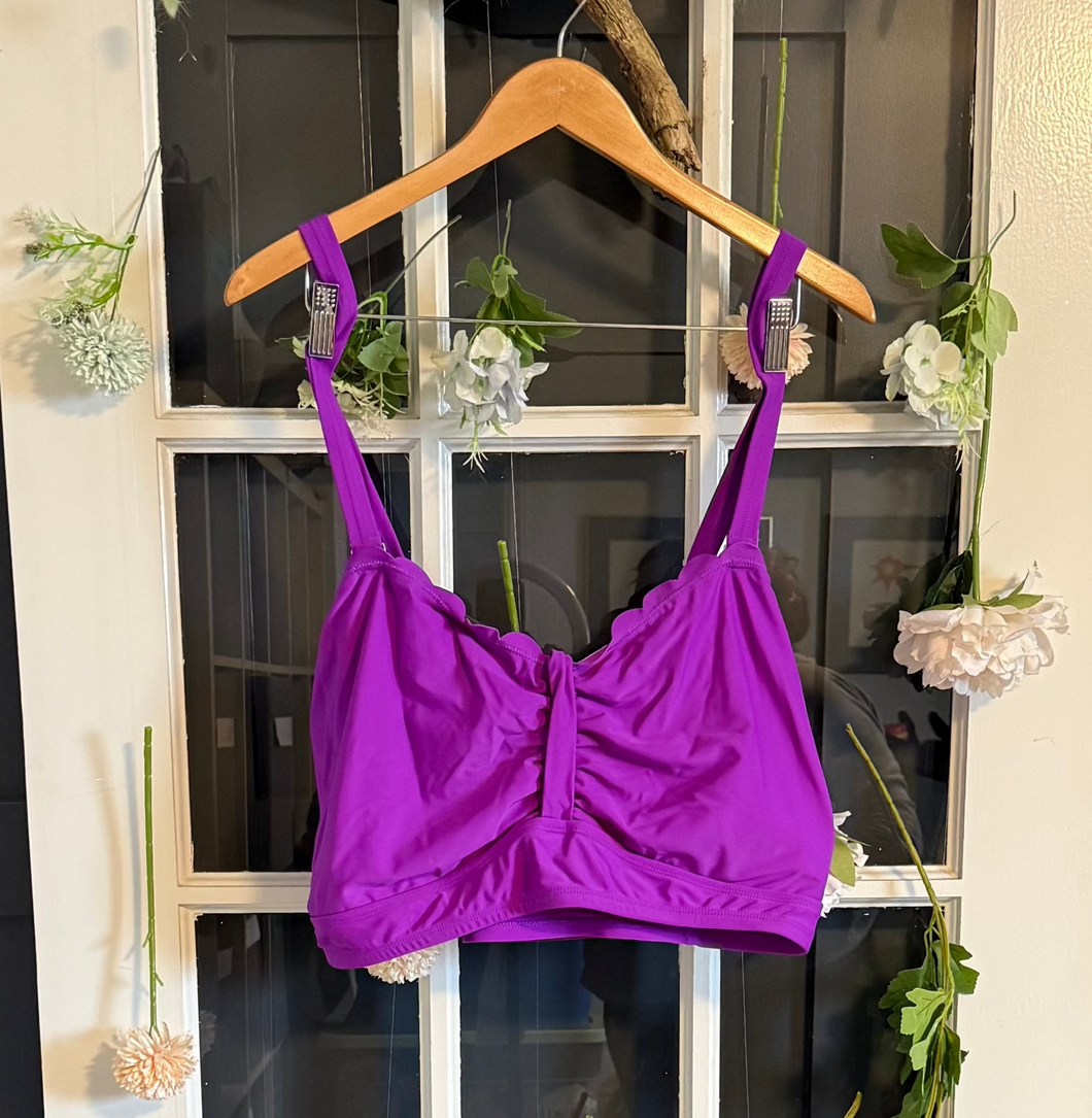 Purple Cross-Back Bikini Top 5X