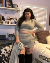 Load image into Gallery viewer, Fashion Nova Grey Skirt Set 2X
