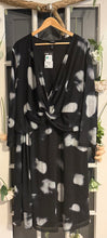 Load image into Gallery viewer, Ulla Popken Black and Grey Dress with Sheer Sleeves 24/26
