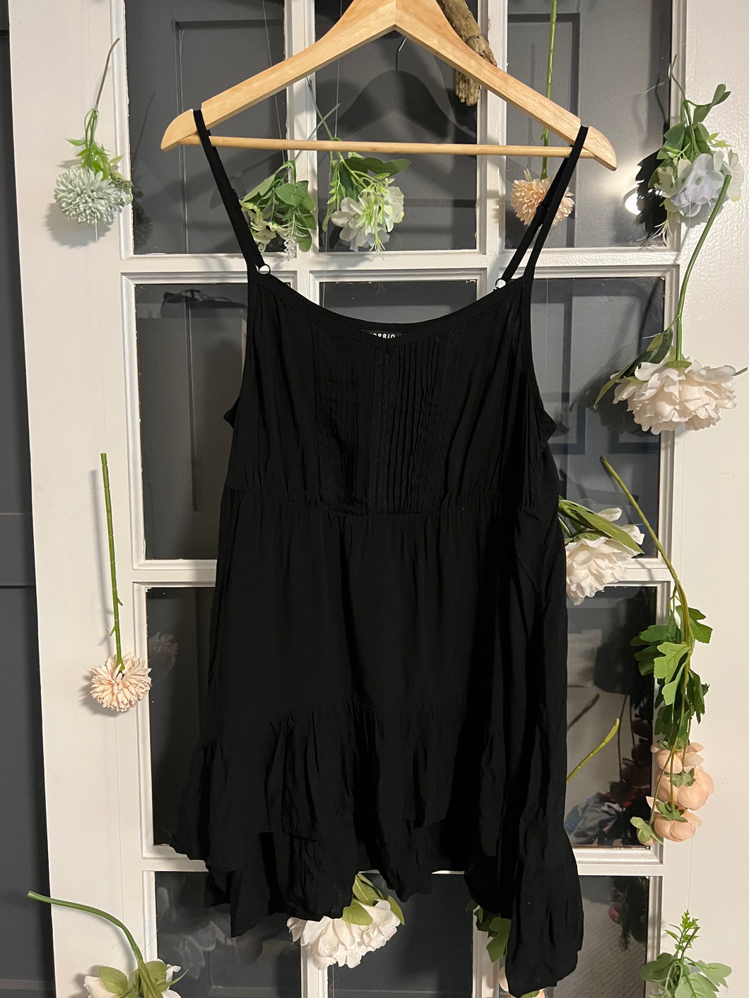 Black Babydoll Tank Blouse 00X