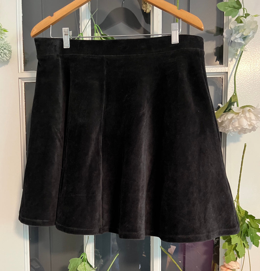 Black Corduroy Skirt 1X