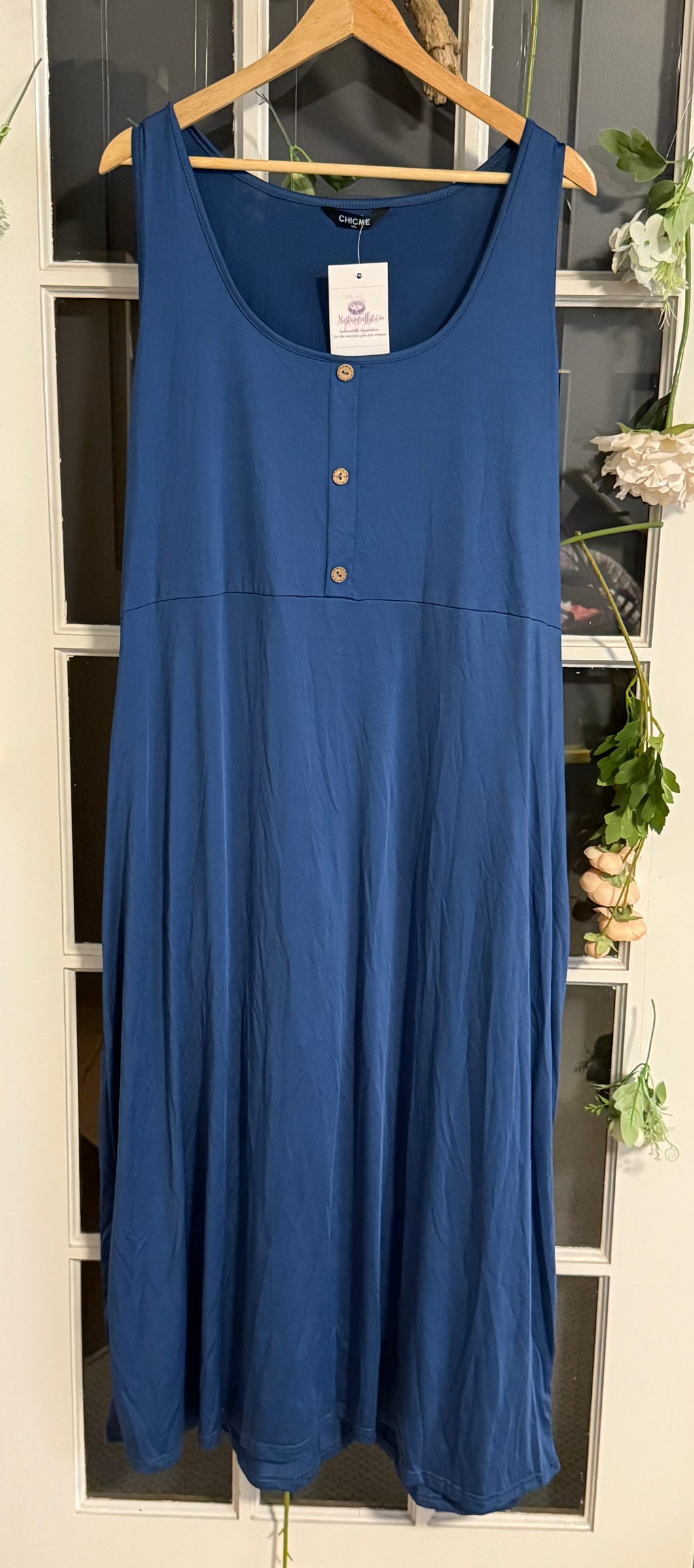 Blue empire waist tank dress 5X