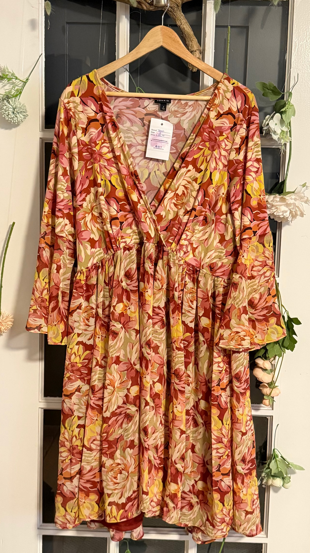 Torrid fall floral dress 3X