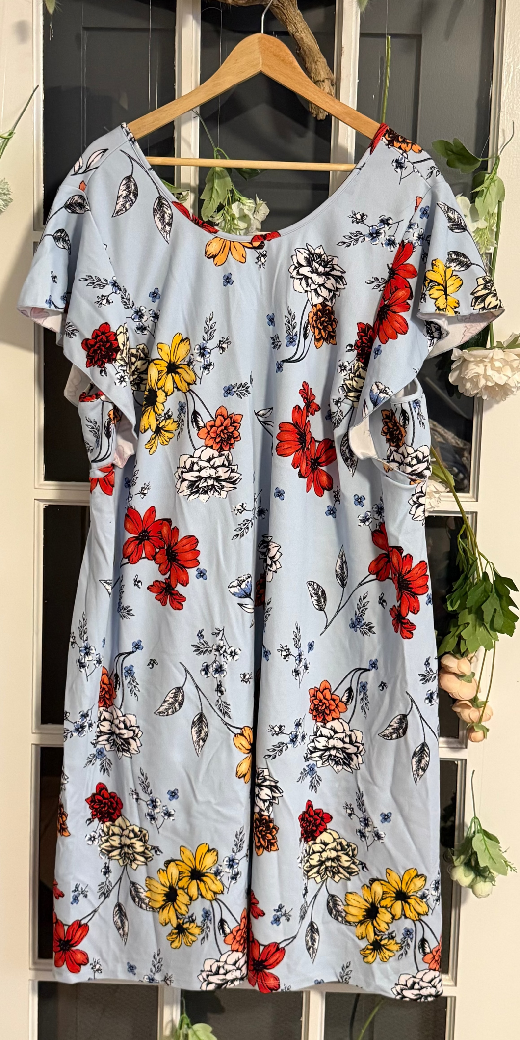 PENN powder blue floral dress 4X