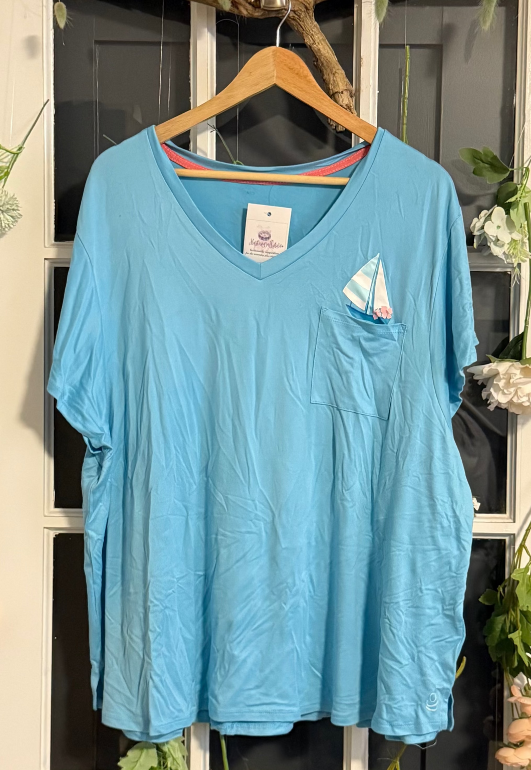 Beach print 2-piece pyjama set 3X