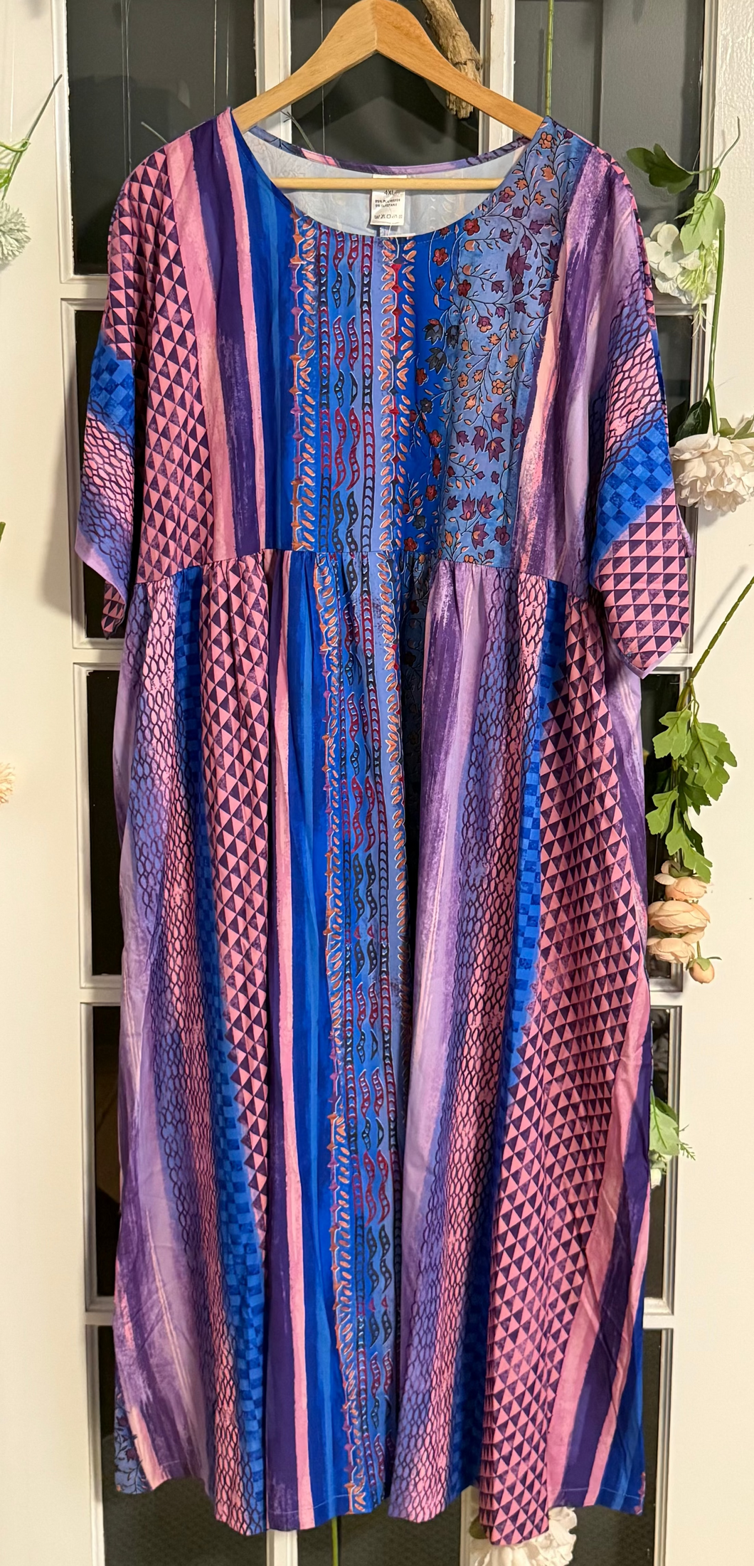 Striped baby doll dress 4X