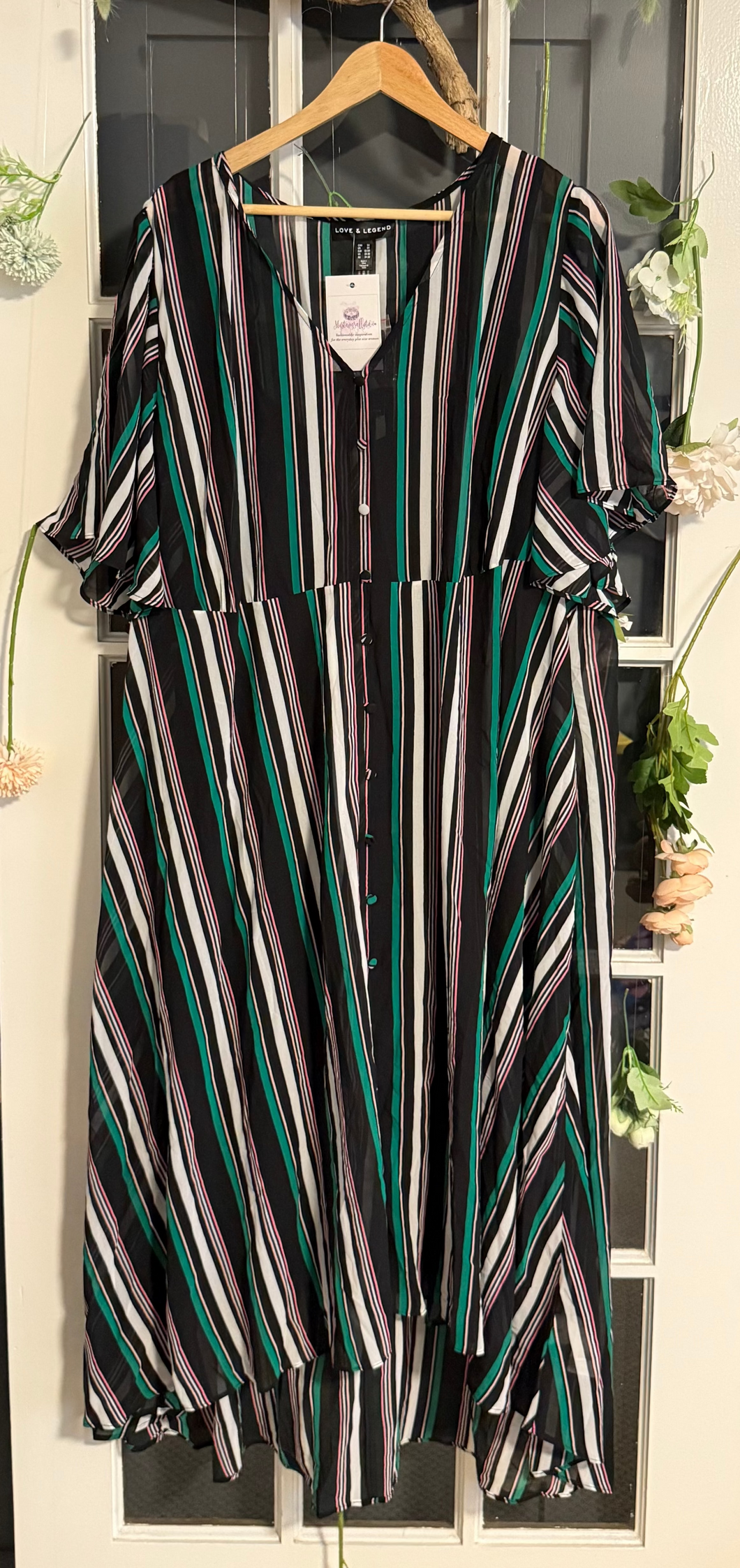 Addition Elle striped maxi dress 5X