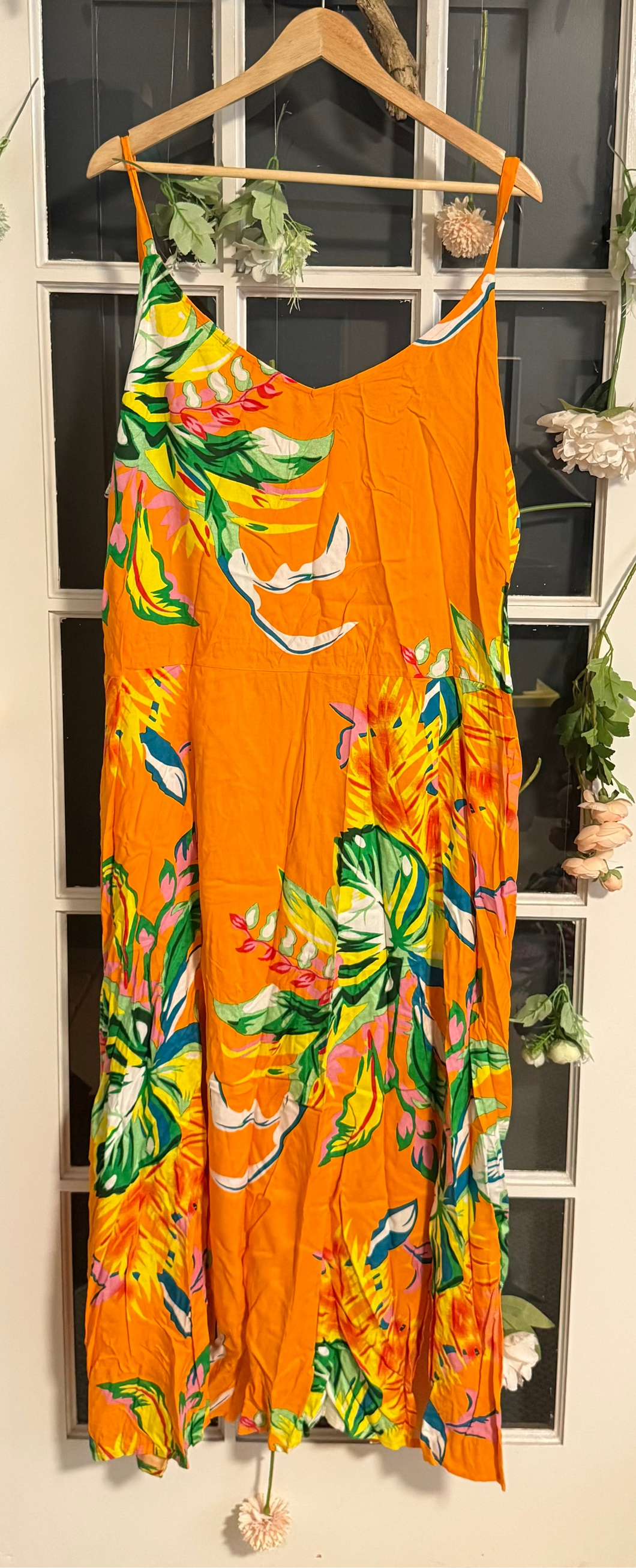 Ashley Stewart bright orange maxi dress 22/24