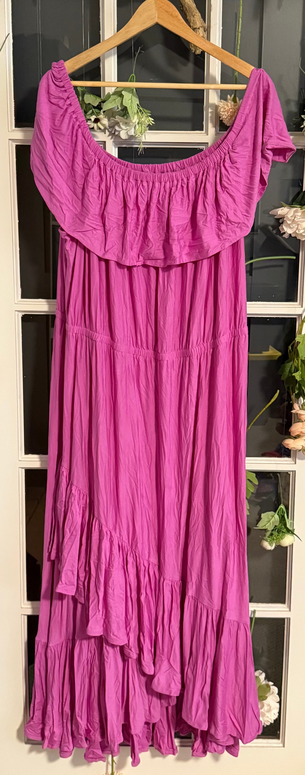 Lane Bryant mauve off-shoulder maxi dress 26/28