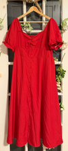 Load image into Gallery viewer, Long Red Dress with Short Sleeves 3X
