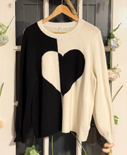 Load image into Gallery viewer, Reitman's Black and White Heart Sweater 2X
