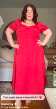 Load image into Gallery viewer, Long Red Dress with Short Sleeves 3X
