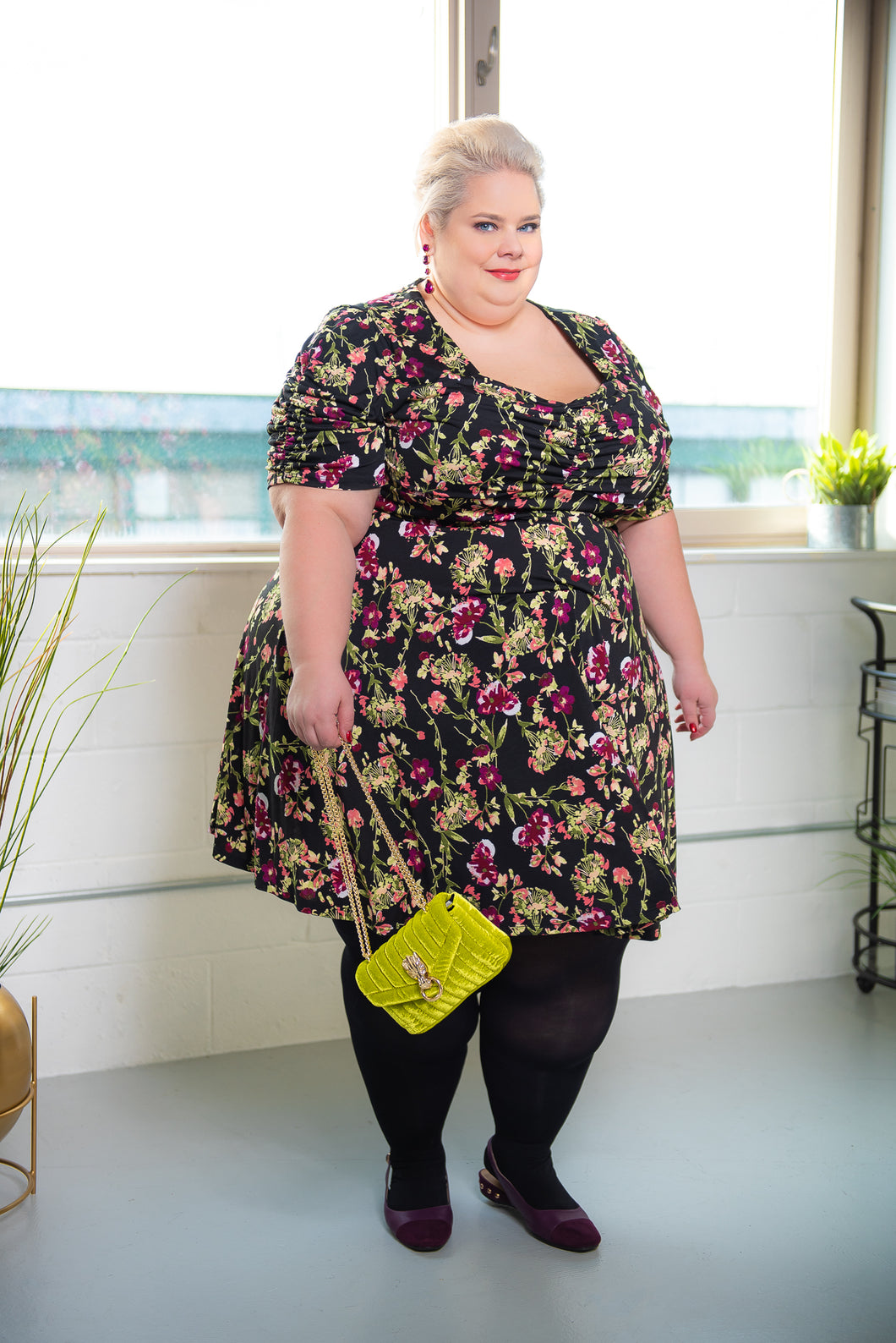 Mary Bell Bridget black floral mini dress 5X