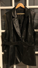 Load image into Gallery viewer, Belted Black Leather Vest 26
