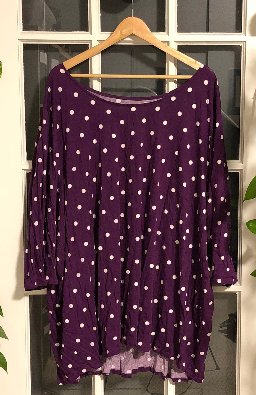 Purple Polka Dot Long Sleeve 6X