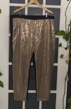 Load image into Gallery viewer, Black and Gold Sequin Pants 4X
