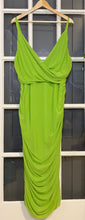 Load image into Gallery viewer, Lime Green Draped Bodycon Dress 3X
