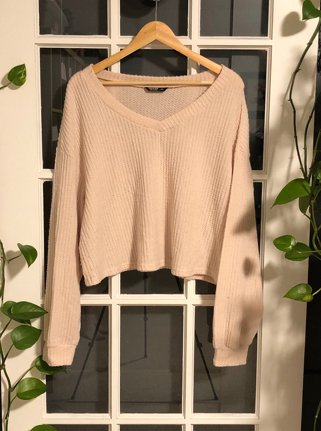 Beige Crop Sweater 2X