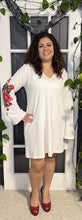 Load image into Gallery viewer, White Dress with Red Floral Sleeves 18
