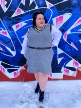 Load image into Gallery viewer, Grey Varsity Sweater Dress 24/26
