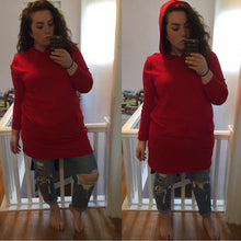 Load image into Gallery viewer, Long Red Hoodie 1X
